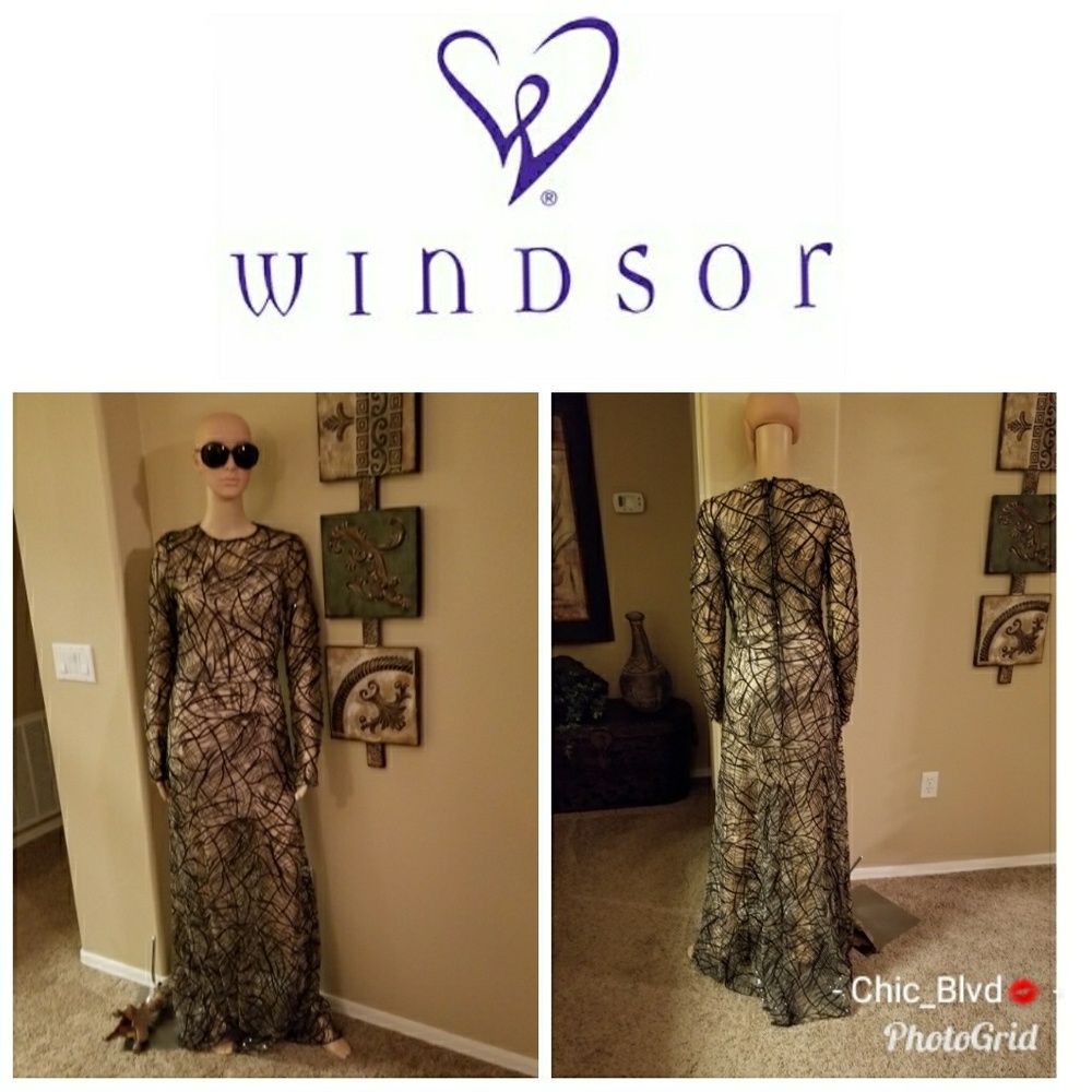 🆕️Windsor Black Sheer Sequin Formal Dress